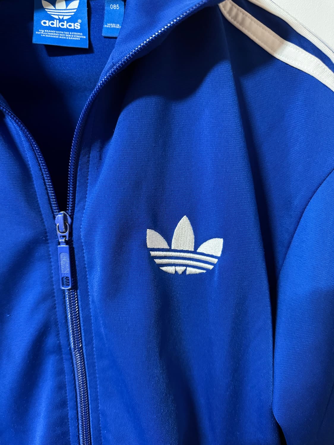 아디다스 파이어버드 블루 화이트 삼선져지 S 상품이미지3