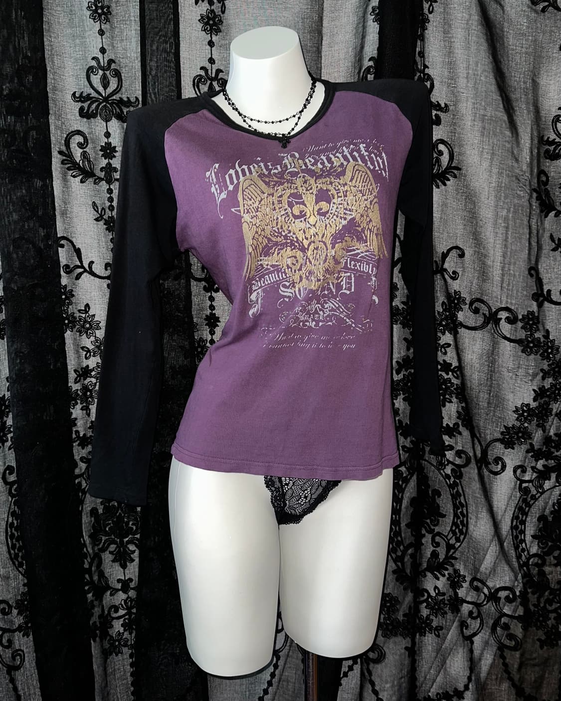 Punk printed purple long sleeve 상품이미지1