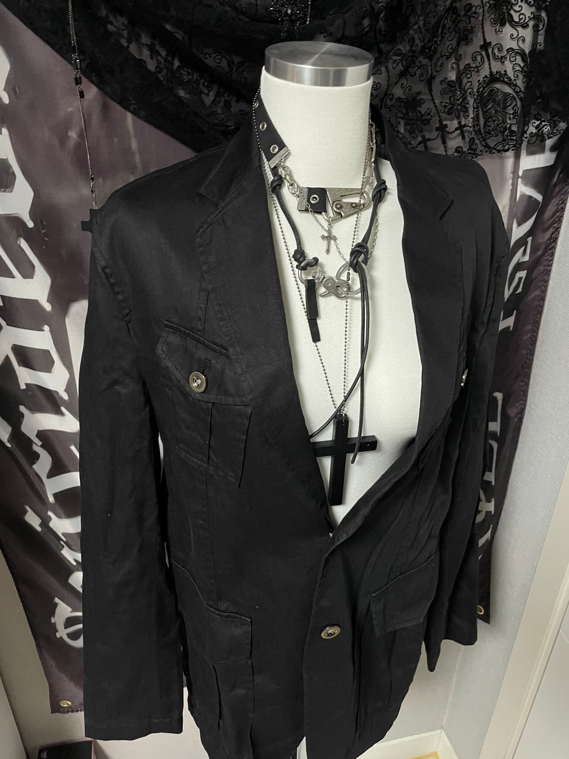 Renoma 일본빈티지 린넨 혼방 버튼자켓 무채색하이엔드요지꼼데깔 상품이미지3