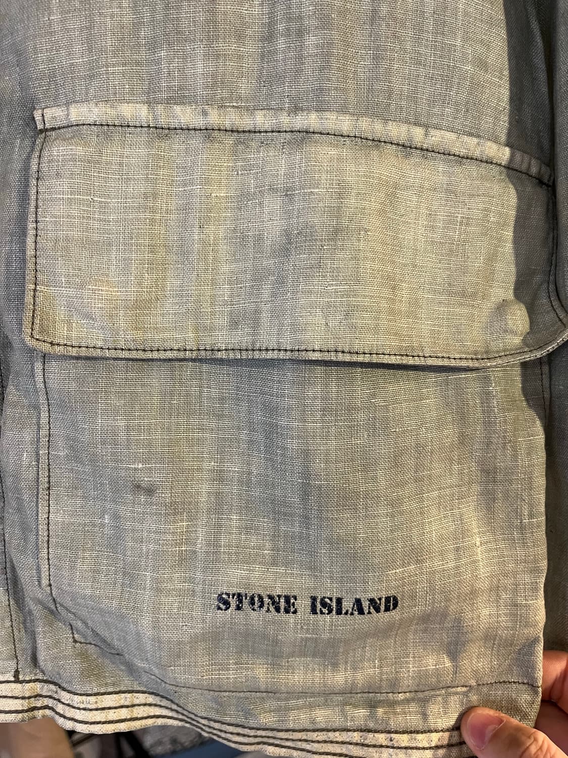 스톤 아일랜드 린넨 코튼 혼방 가먼트 다잉 자켓(이탈리아제) 상품이미지5