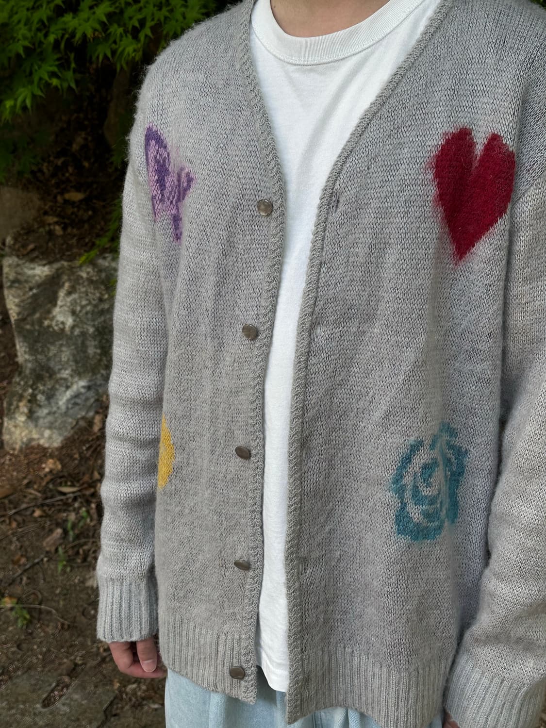 니들스 x 스튜디오스 빠삐용 모헤어 가디건 그레이 상품이미지2