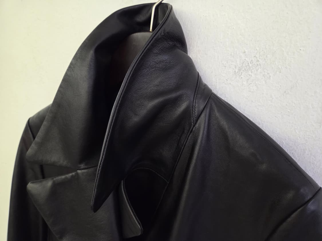 ROBO 블랙 더블 버튼 가죽 자켓 77 상품이미지4