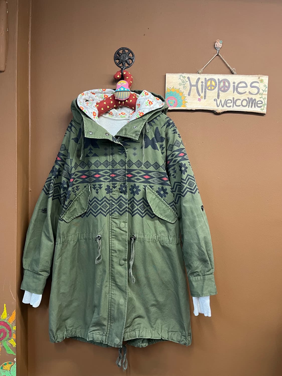 SCOLAR 히피문양 포인트 야상 아우터 상품이미지2