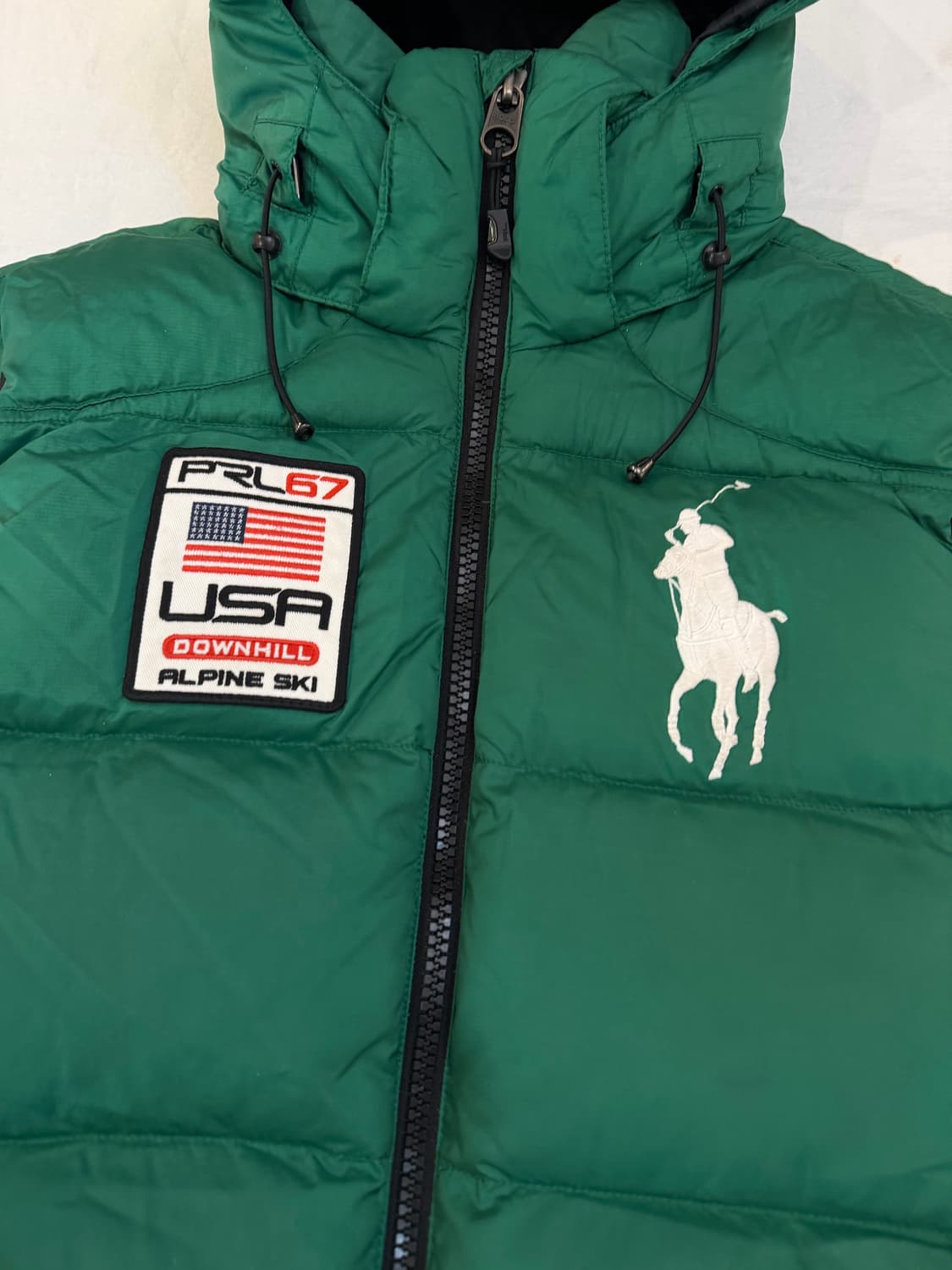 폴로 빅포니 USA 성조기 치프키프 패딩 베스트 그린 상품이미지2