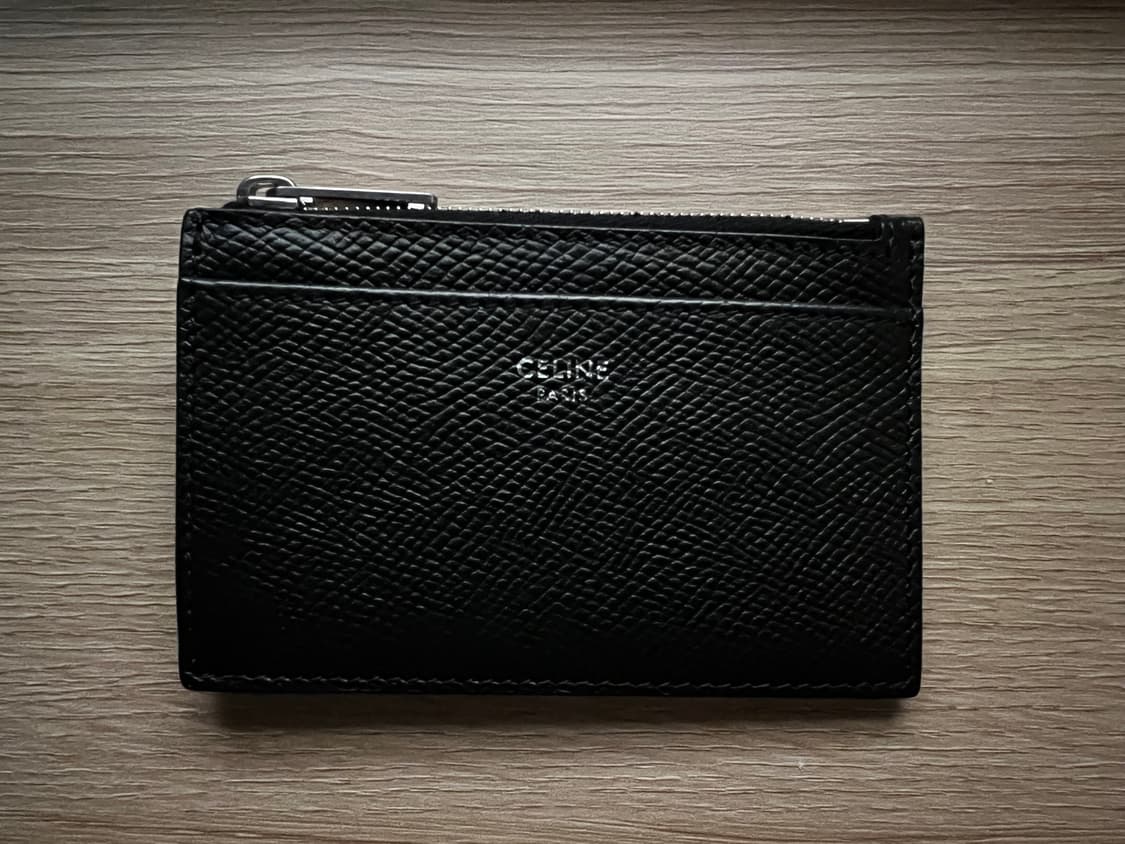 셀린느 그레인드 카프스킨 지퍼 카드 홀더 블랙 상품이미지1