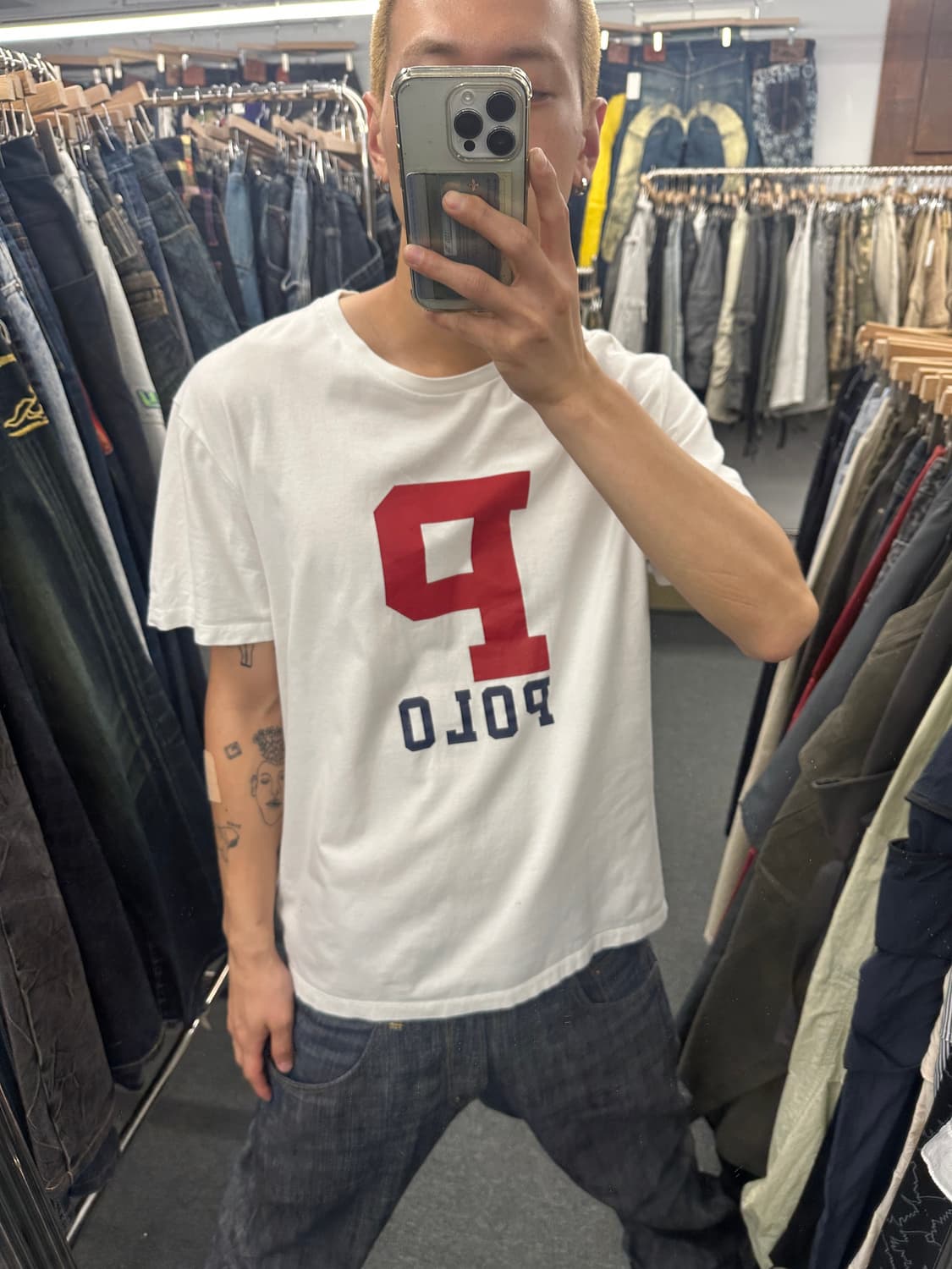 L) 폴로 랄프 로렌 P로고 빈티지 반팔티셔츠 상품이미지1