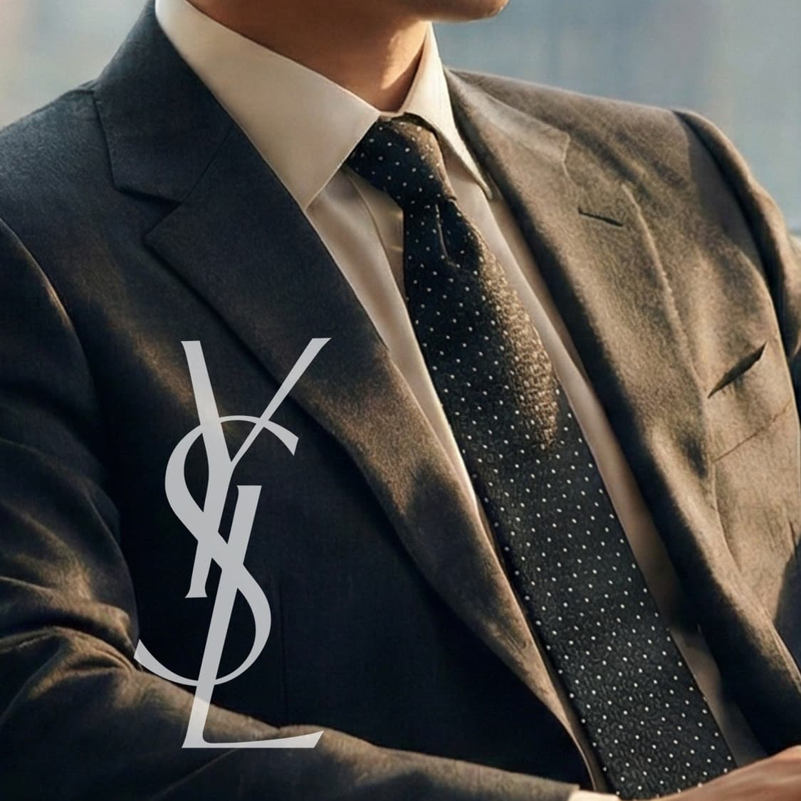 입생로랑 넥타이 블랙 자수 도트 패턴 9.4cm A+~A등급 A19873 상품이미지1