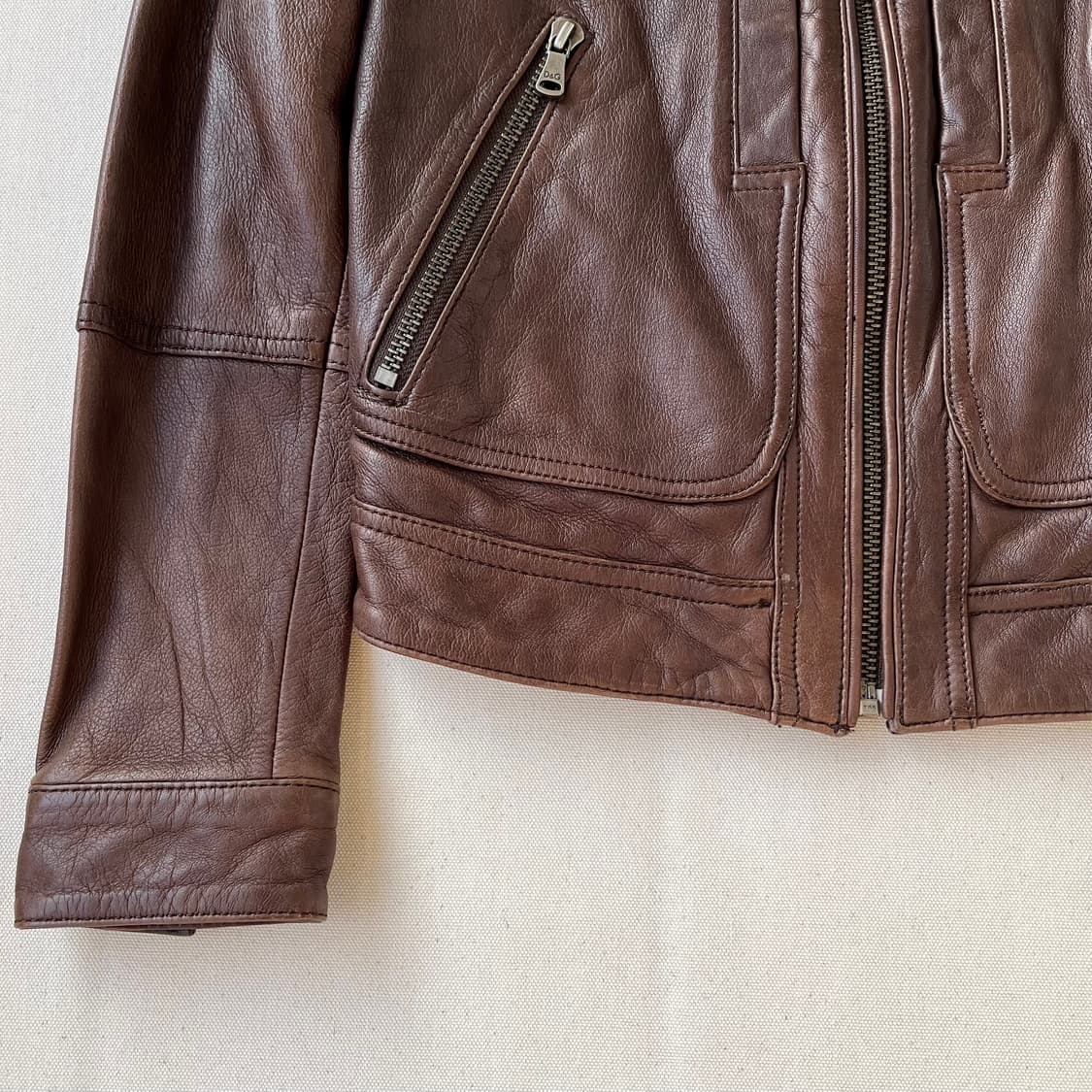 돌체앤가바나 브라운 레더 자켓 상품이미지6