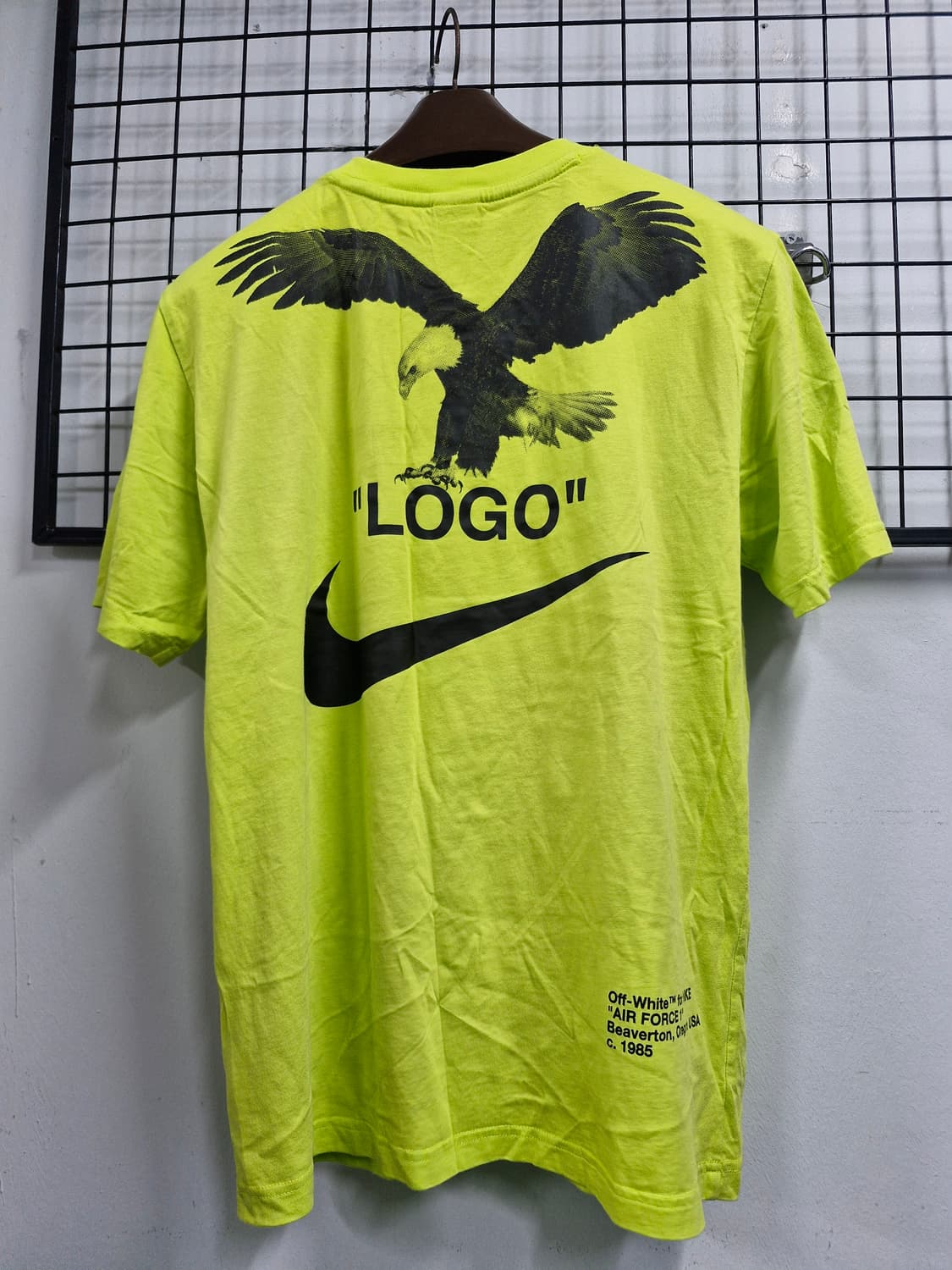 95M 나이키X오프화이트 NRG A6 반팔티 라임그린. 상품이미지5