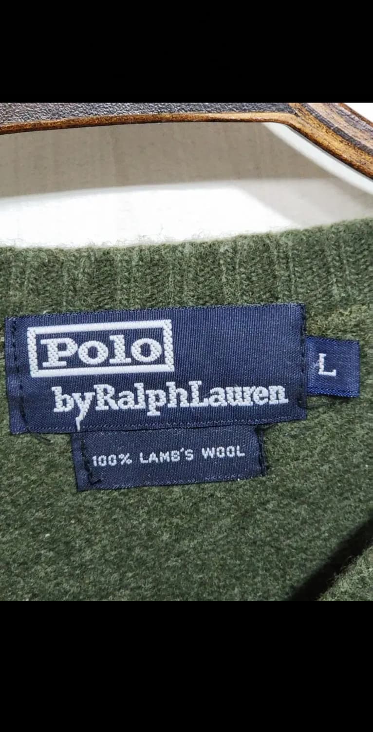 (L) 랄프로렌 폴로 램스울 니트 녹색 라운드 스웨터  상품이미지3