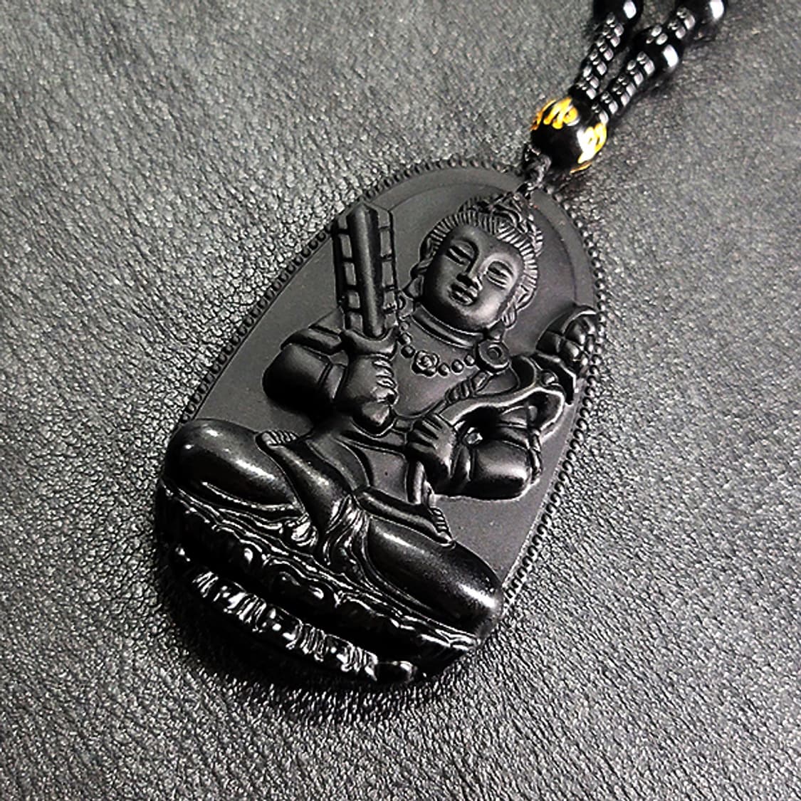 허공장보살 흑요석 펜던트 불상 부처님 불교 남자 목걸이 상품이미지1