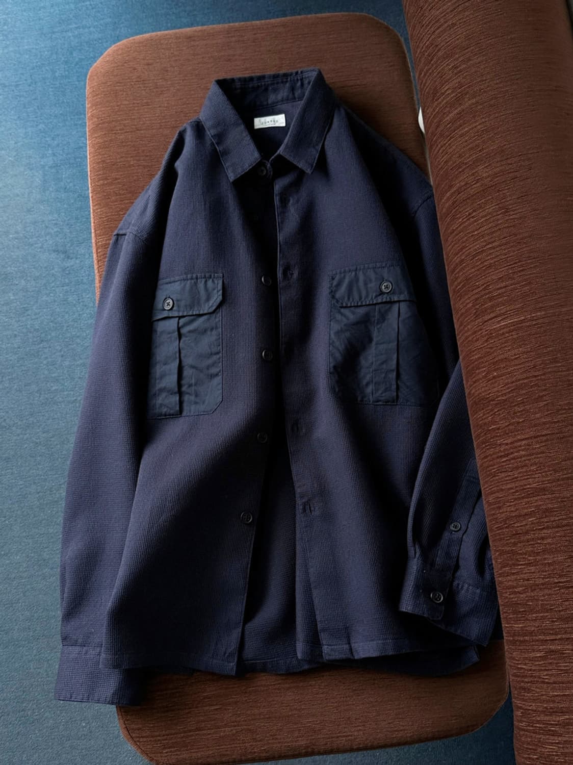 Cotton woven design panel pocket work sh 상품이미지5