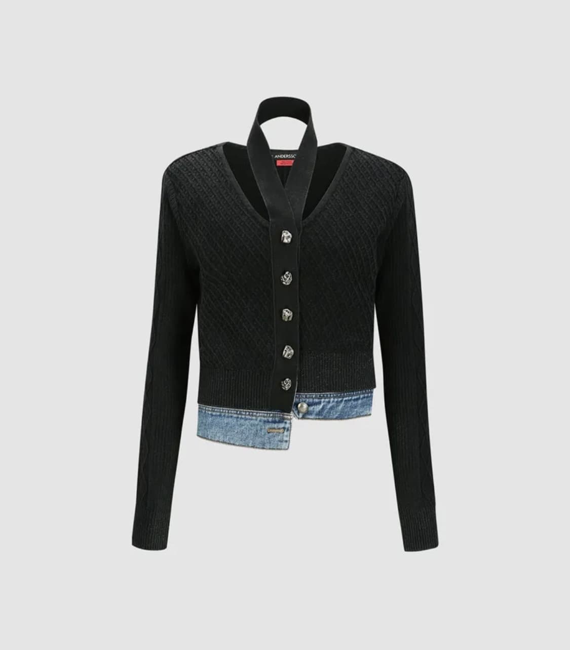 앤더슨벨 포 우먼 소냐 다잉 워시드 컷아웃 가디건 상품이미지1