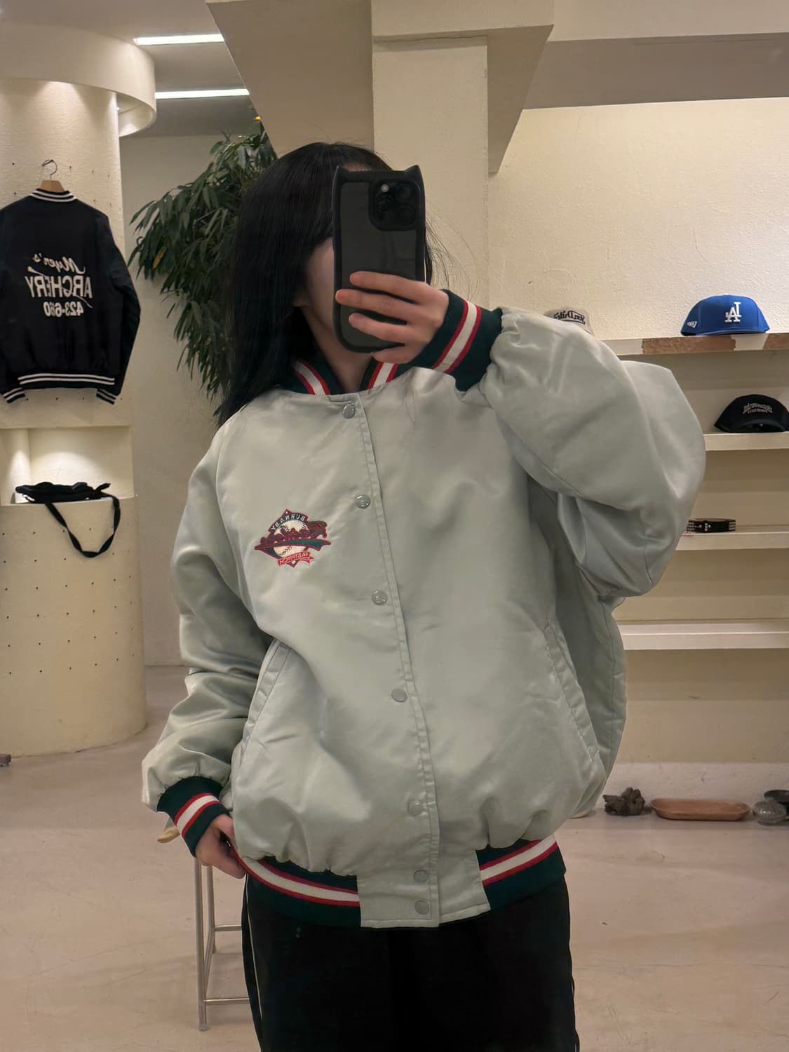 USA 오리지날 빅로고 사틴 바시티 자켓 U107 상품이미지1