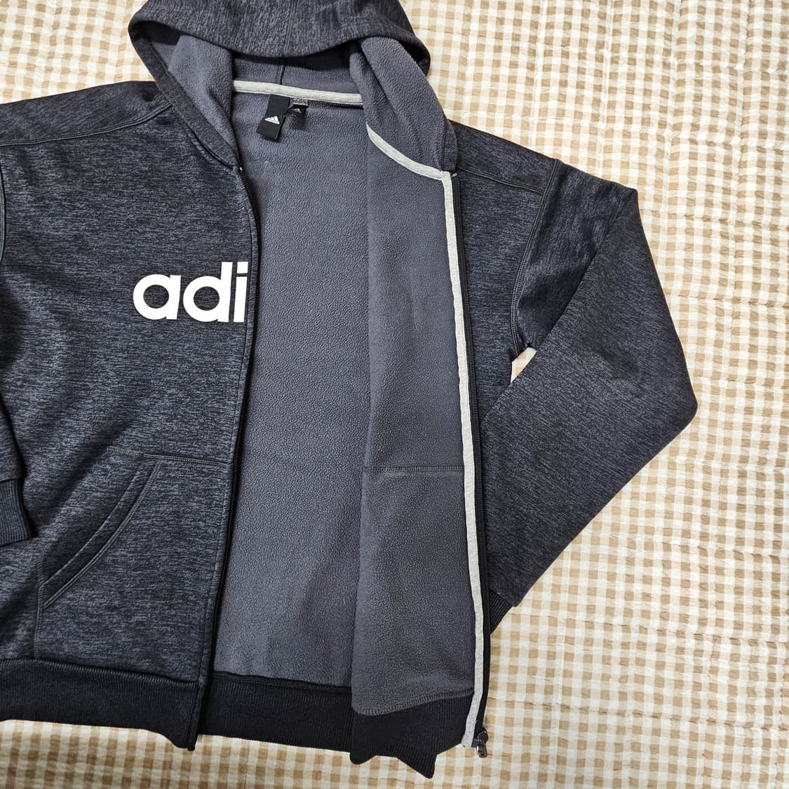 아디다스 기모 후드집업 자켓 남자100 상품이미지5