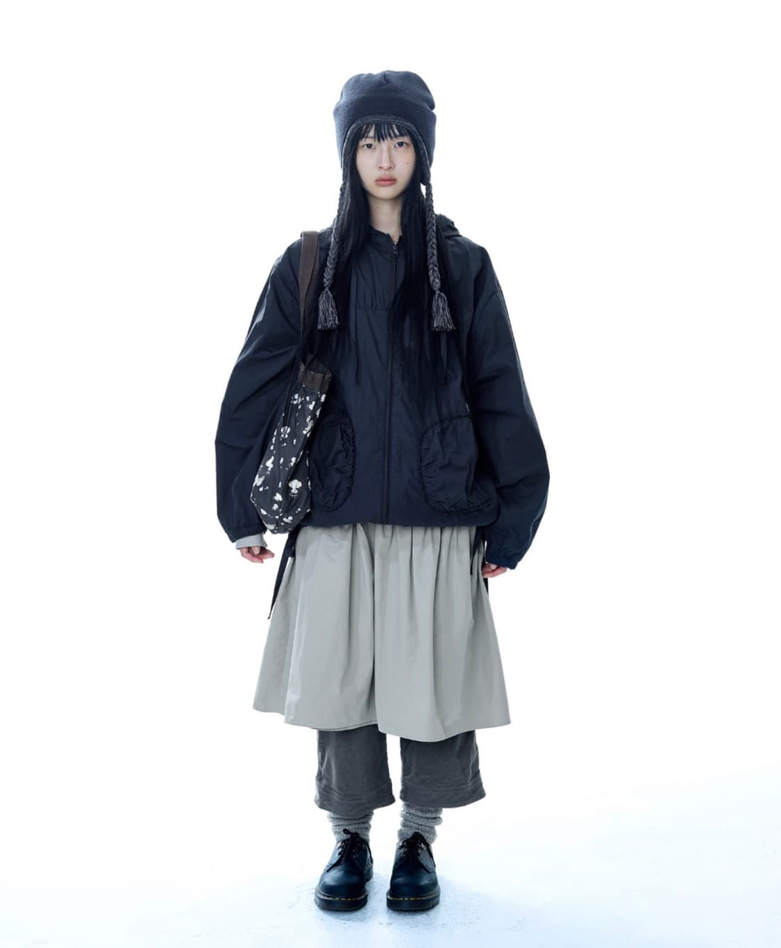 코이세이오 체크 윈드 브레이커 네이비 1사이즈 상품이미지2