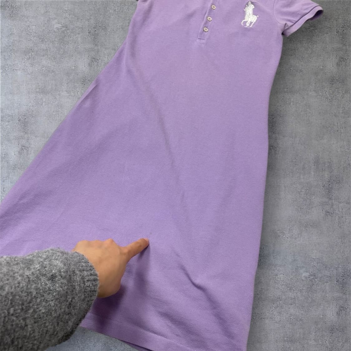 랄프로렌 스포츠 연보라 빅포니 슬림핏 카라 원피스 S 상품이미지5