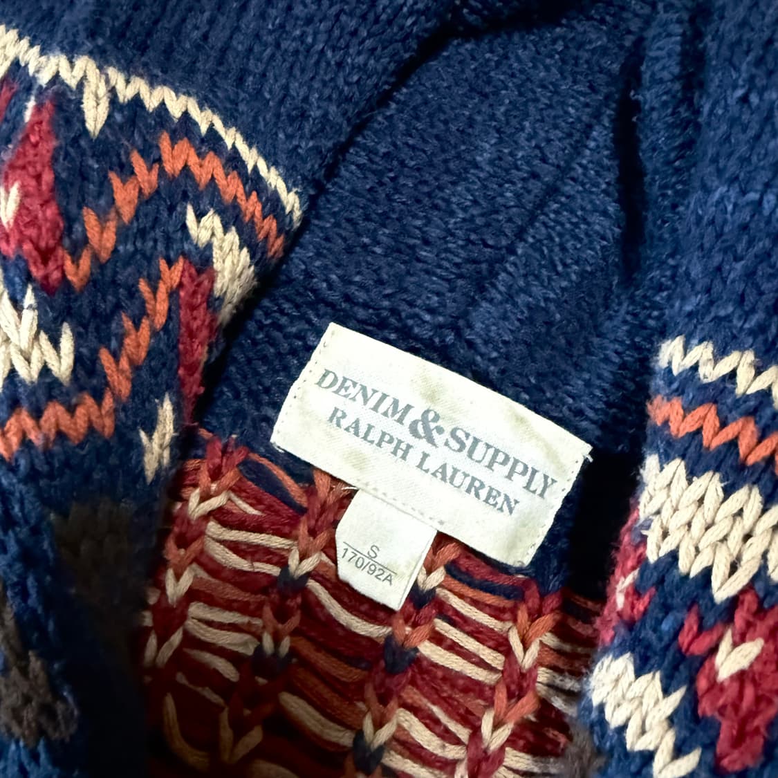 데님앤서플라이 노르딕 패턴 숄카라 가디건 S 상품이미지5