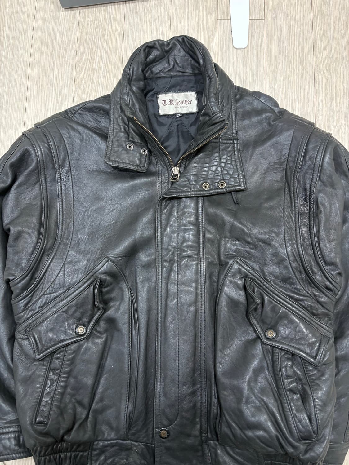 Vintage T.K. Leather 리얼레더 블랙 소가죽 자켓 상품이미지6