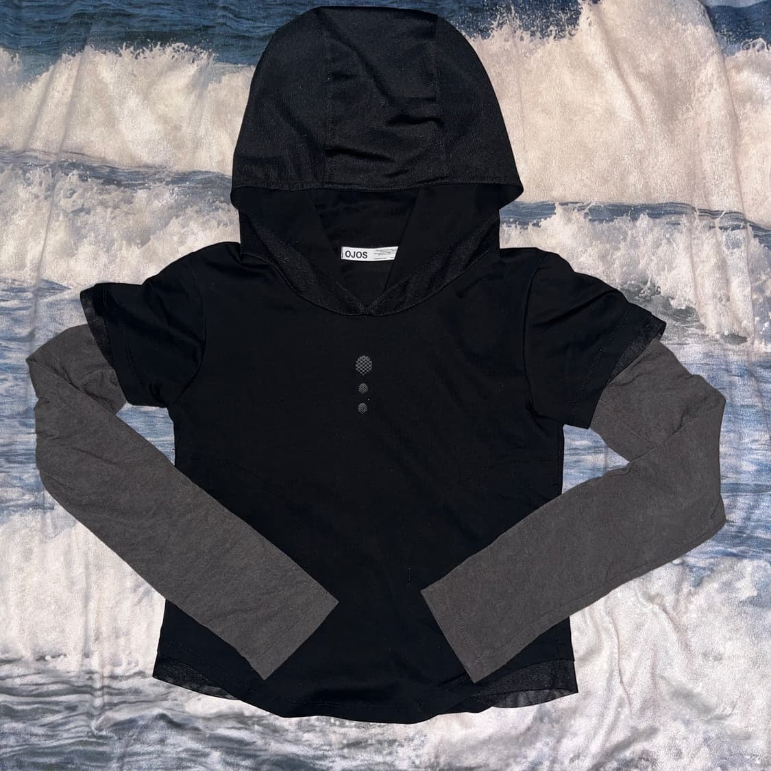 Ojos Double Layered Hood Black 상품이미지1