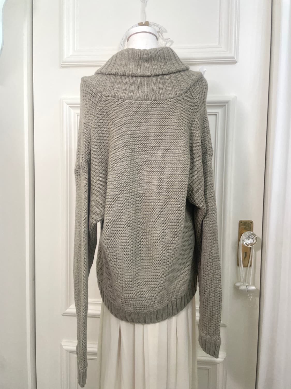 khaki double over collar cardigan 상품이미지5