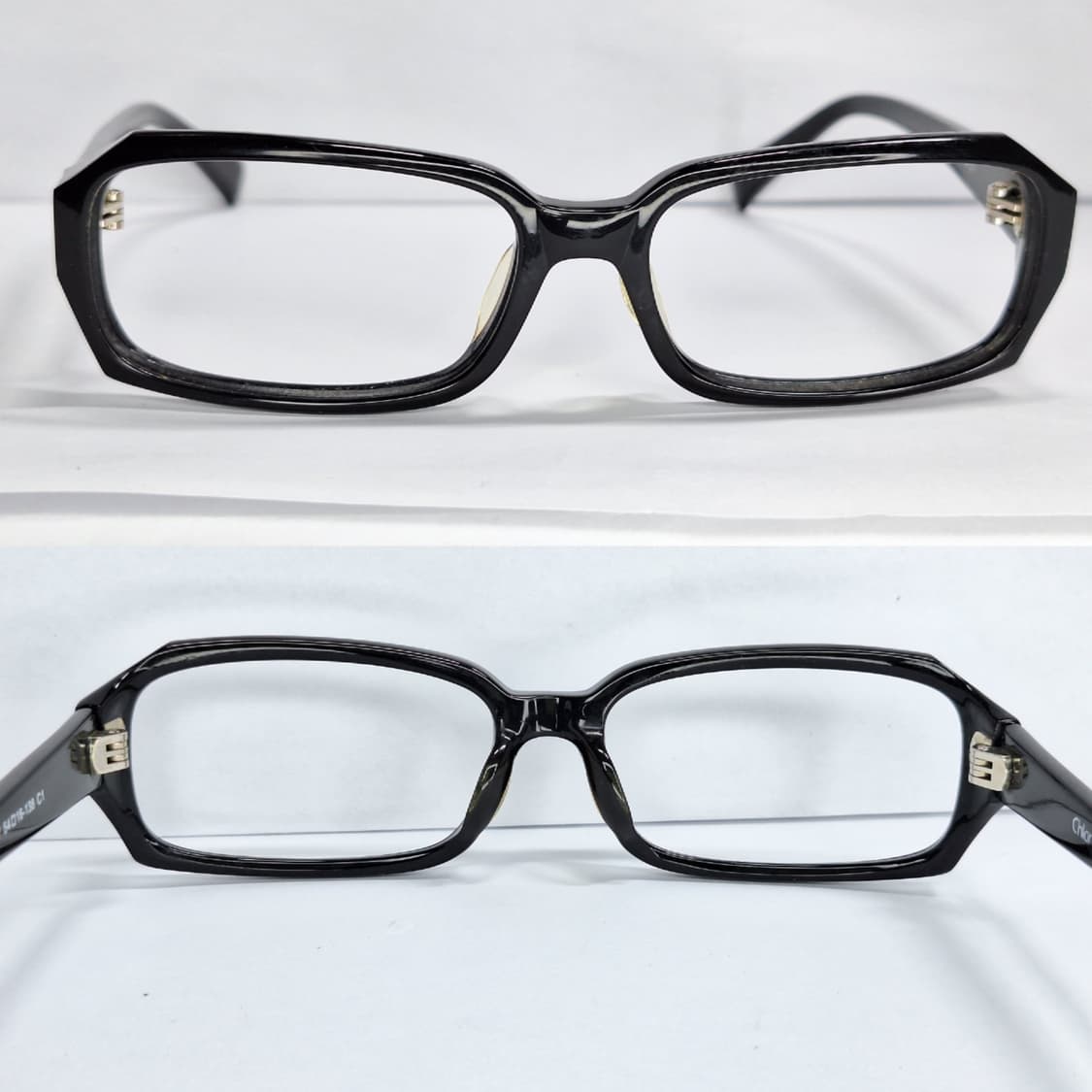 Chloris NWT-0027 54ㅁ16 블랙 실버 데코 뿔테 안경 상품이미지8