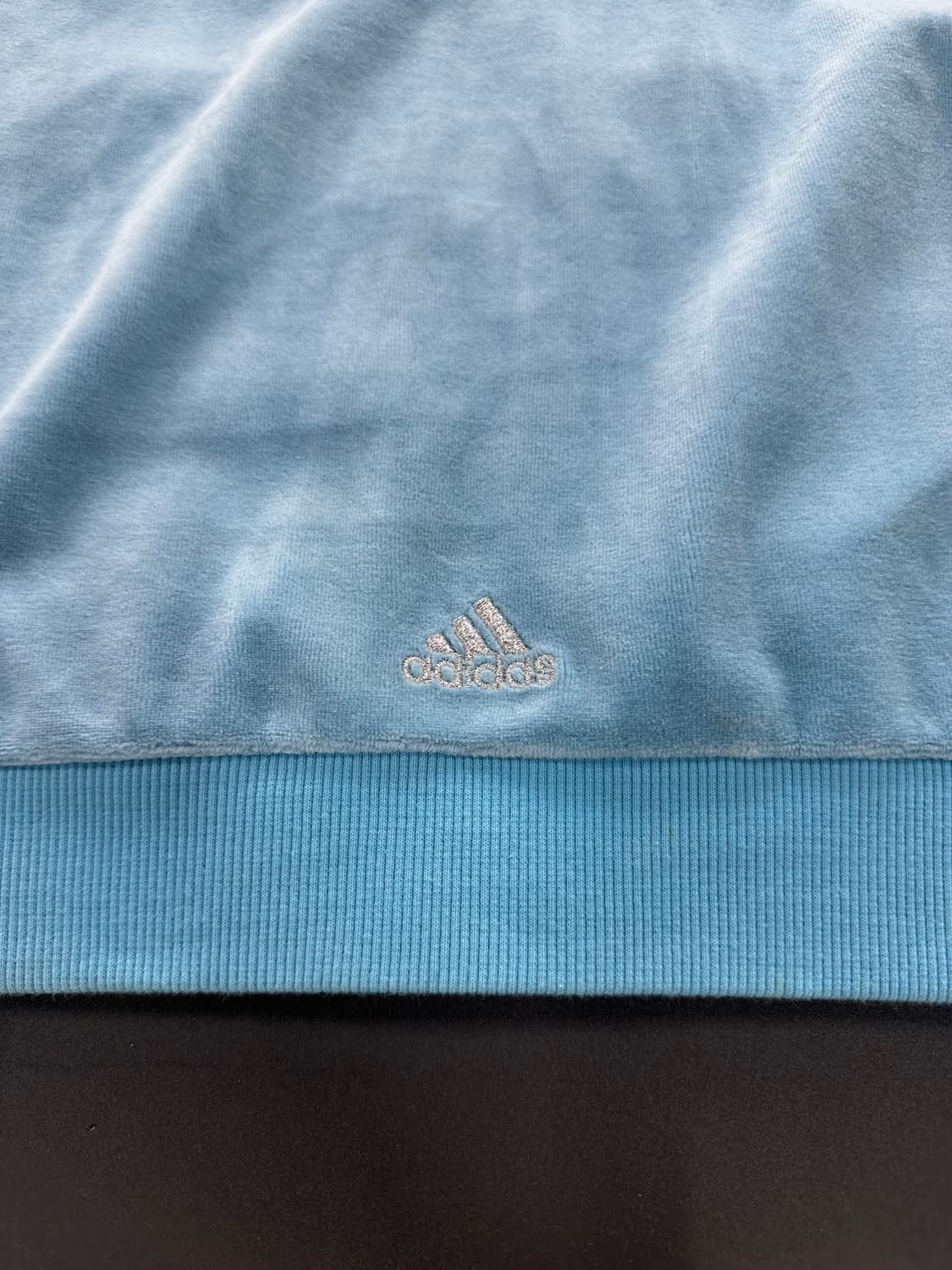 아디다스 블루 벨루어 셔링 후드집업 상품이미지8