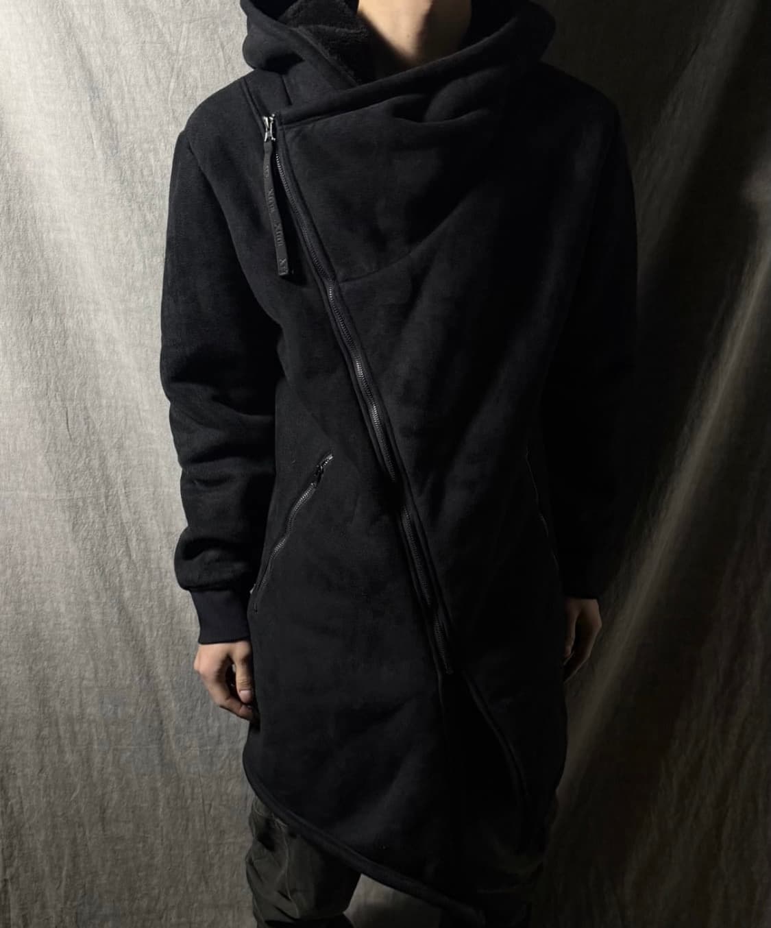 XFRM 사선 롱 플리스 후드 집업 상품이미지2