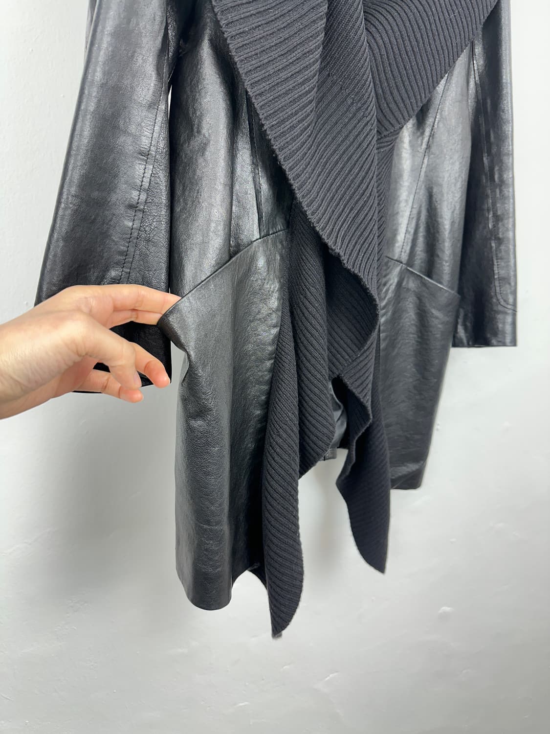 Sheepskin knit drape jacket  상품이미지4