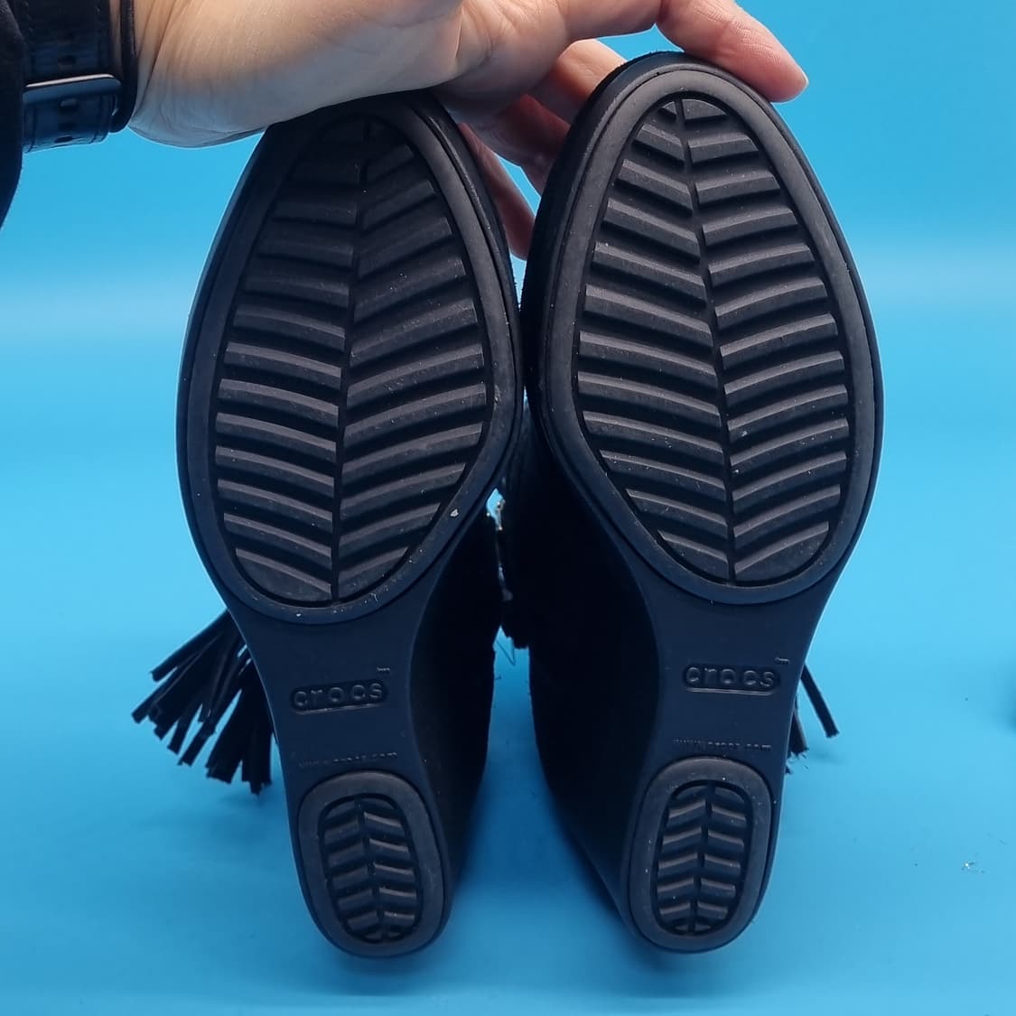 o 새상품 크록스 스웨이드 웨지힐 여성부츠220 상품이미지3