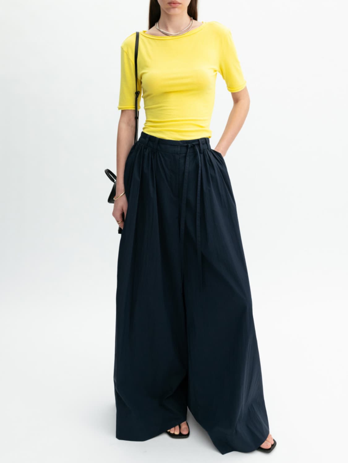 오르 보트넥 슬림 반팔티 상품이미지2