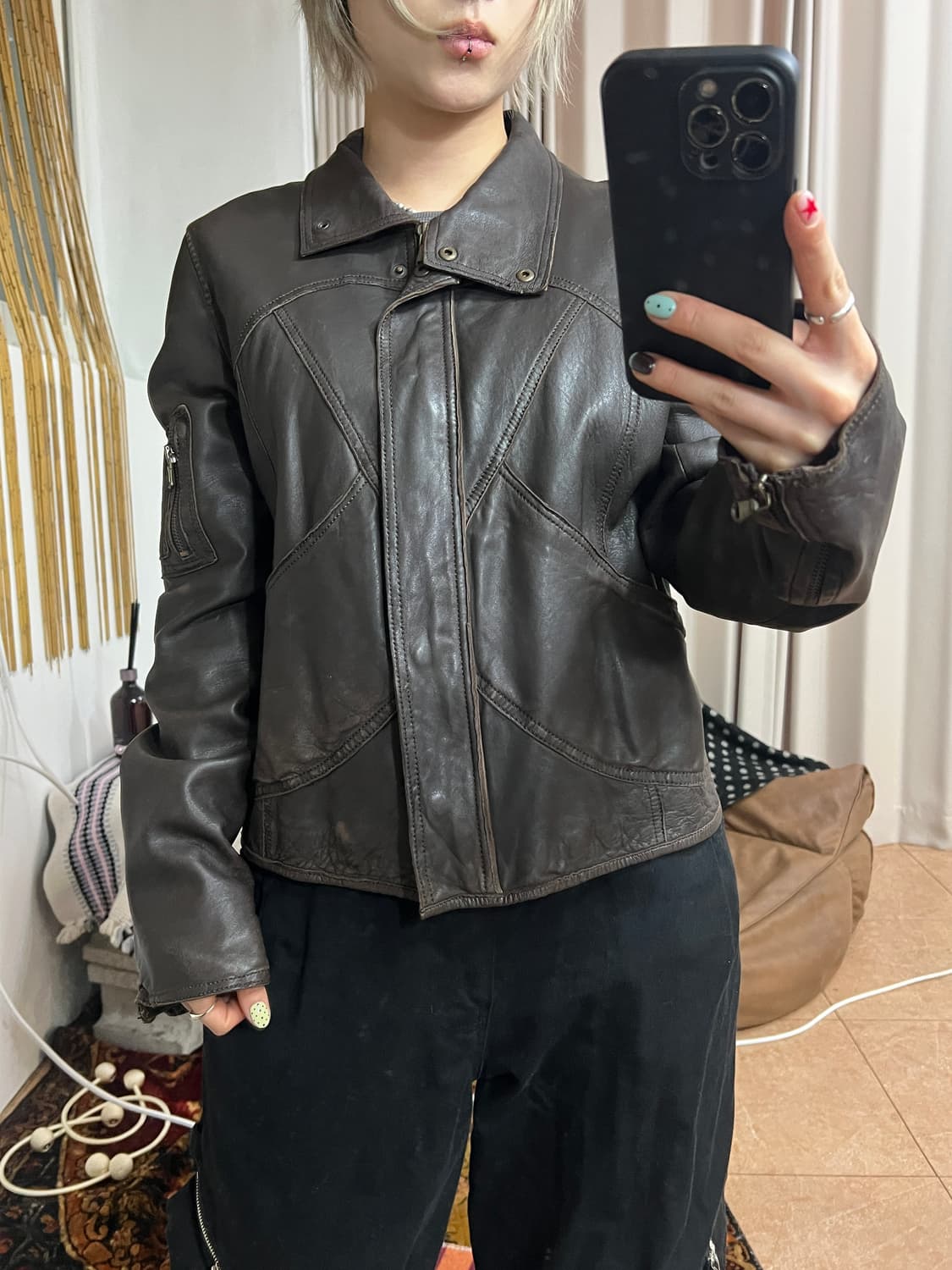 빈티지 양가죽 블루종 자켓 상품이미지1