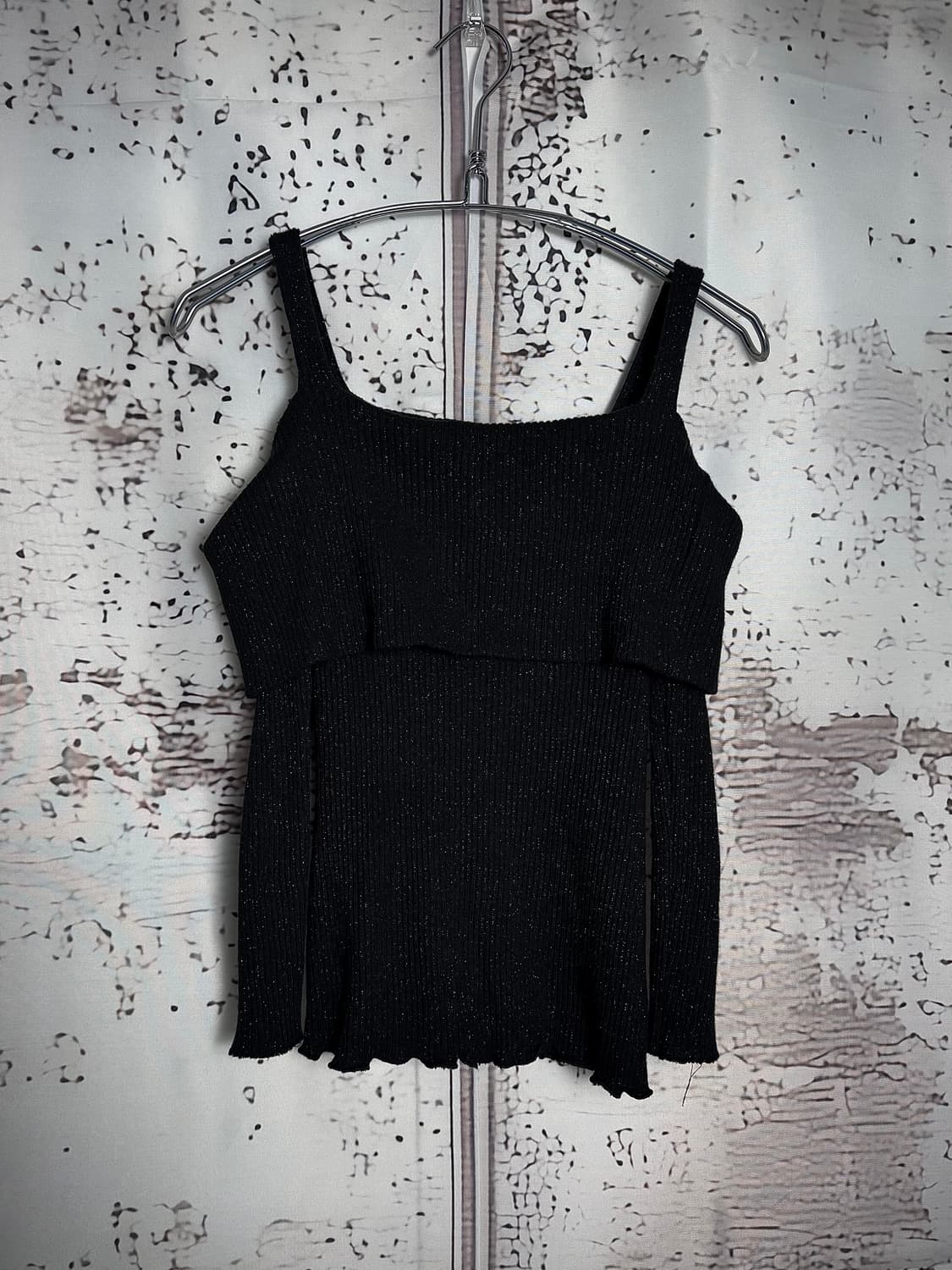 Off-Shoulder Glitter Knit Top 상품이미지1