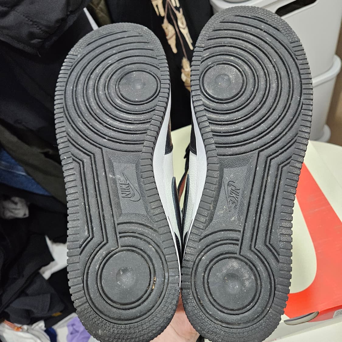 나이키 스투시 에어포스미드 블랙앤라이트본 285 상품이미지7