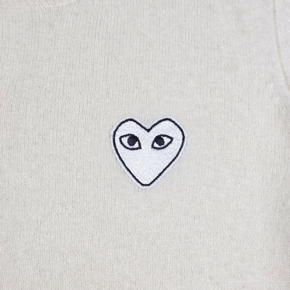 꼼데가르송 플레이 여성 라운드넥 가디건 아이보리 상품이미지3