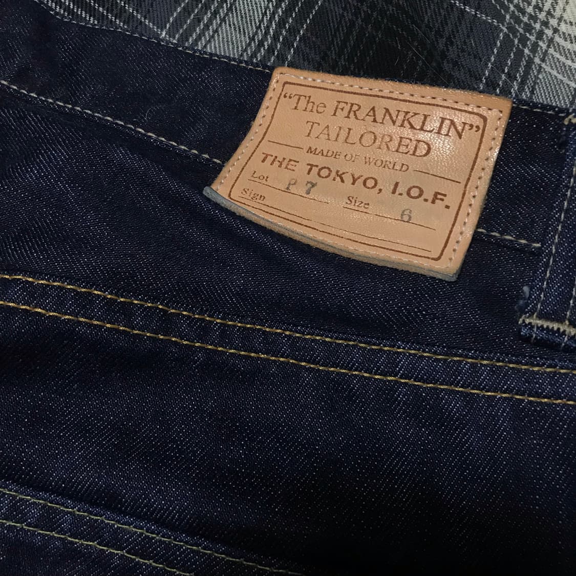 재팬 프랭클린 테일러드 생지 논워시 셀비지 데님 레귤러핏 극미중고 상품이미지4
