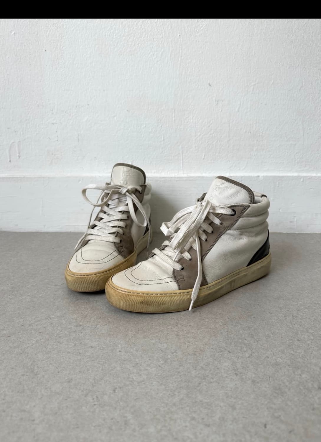 생로랑 2000s YSL 화이트 레더 하이탑 상품이미지1