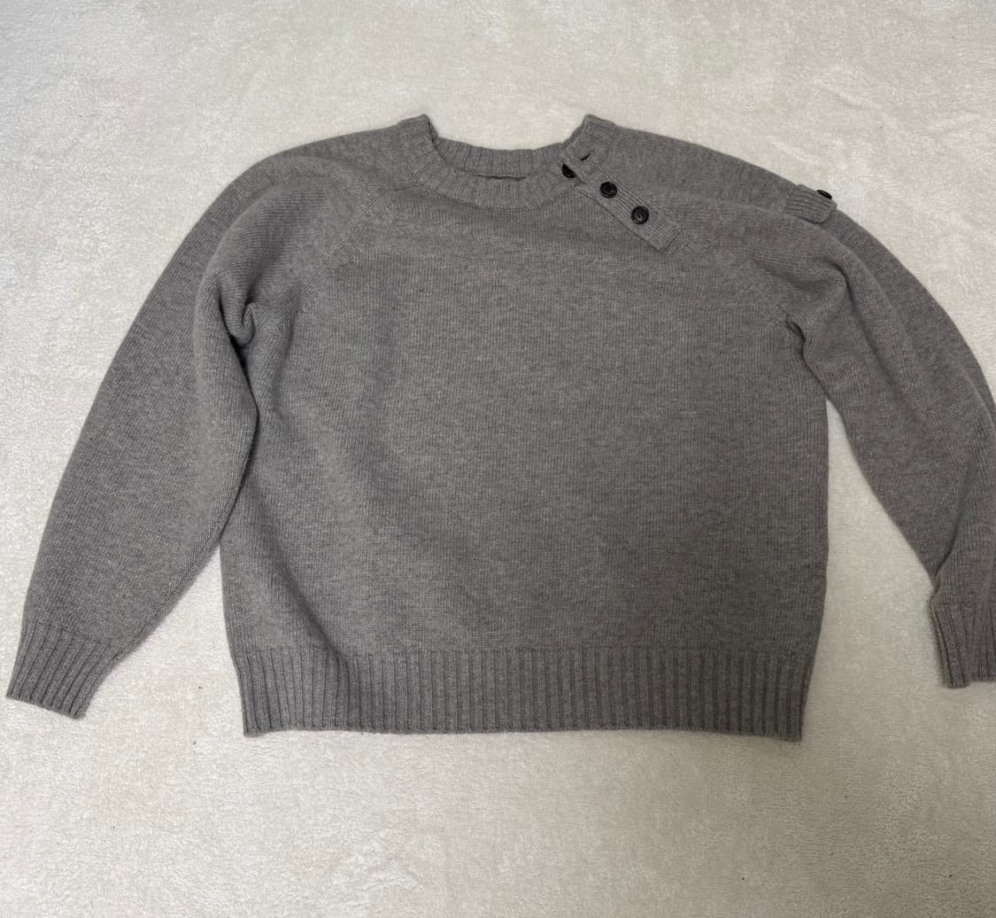 2)포그서비스 밀리터리 헨리넥 니트 더스트 베이지 상품이미지3