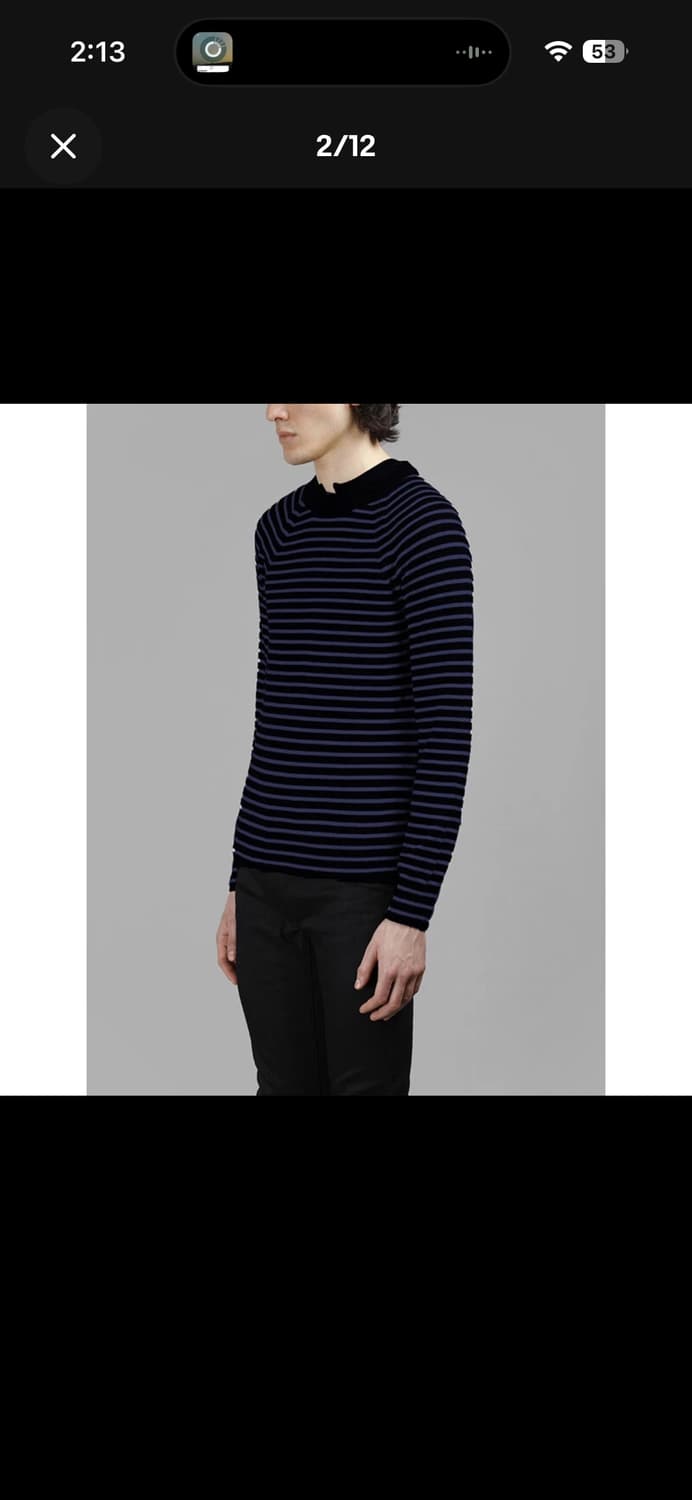 (NFS) 생로랑 16시즌 블루 스트라이프 니트 by. 에디슬리먼 상품이미지2