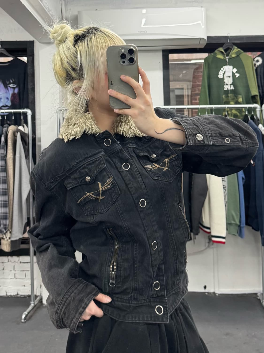 VTG Y2K 쉐르파 데님자켓 상품이미지4