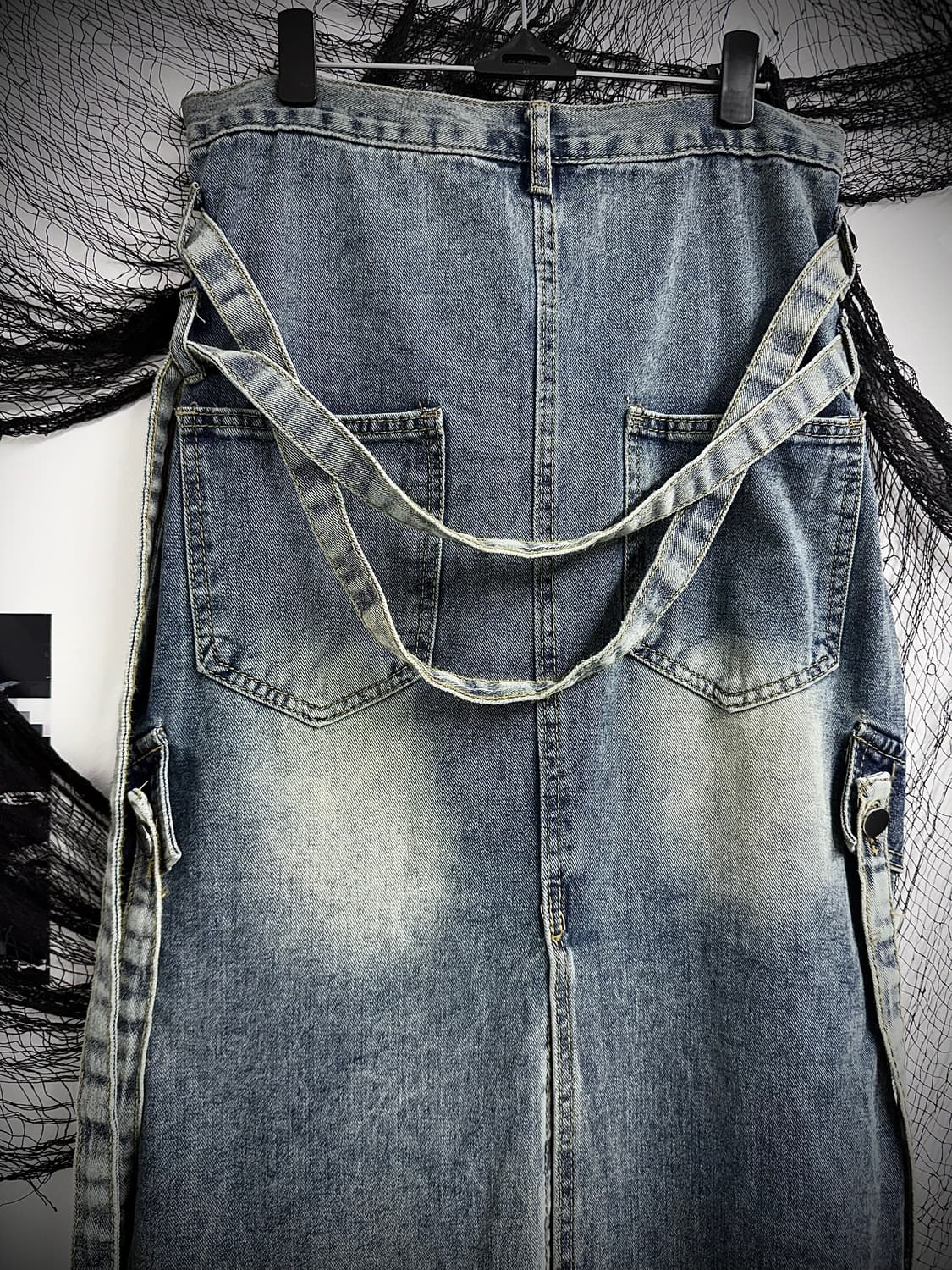 00s buckle detailed long denim skirt 상품이미지5