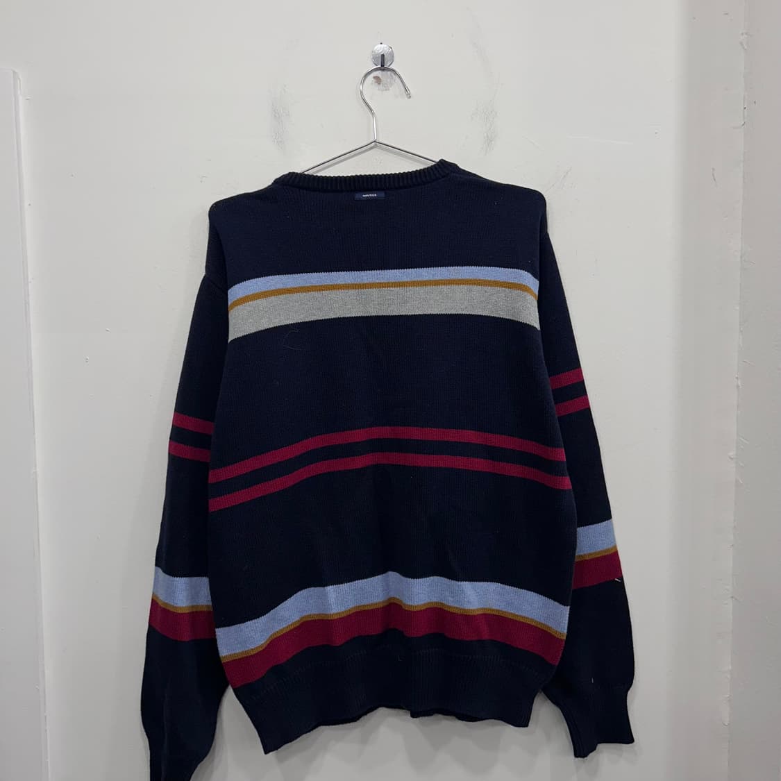 노티카 헤비 짜임 멀티 스트라이프 라운드 니트 상품이미지5