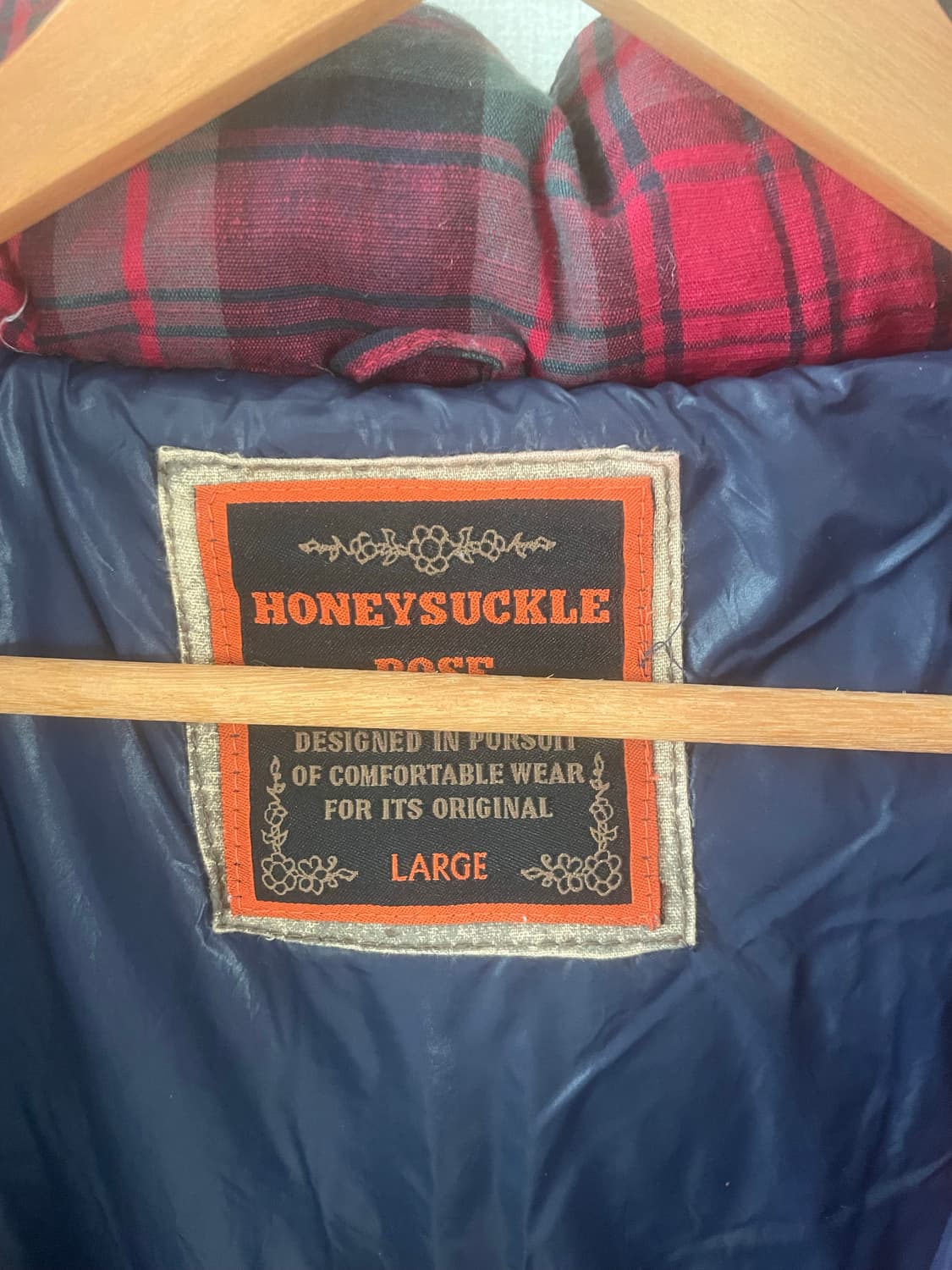 모리걸 빈티지 체크 숏 후디 패딩 상품이미지3