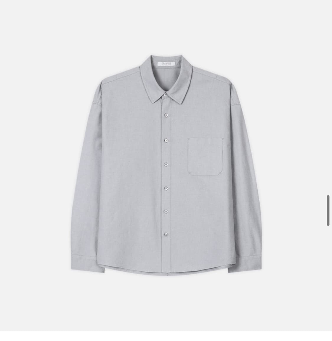 (XL) 드로우핏 워시드 크롭 옥스퍼드 셔츠 [GREY] 판매 상품이미지8