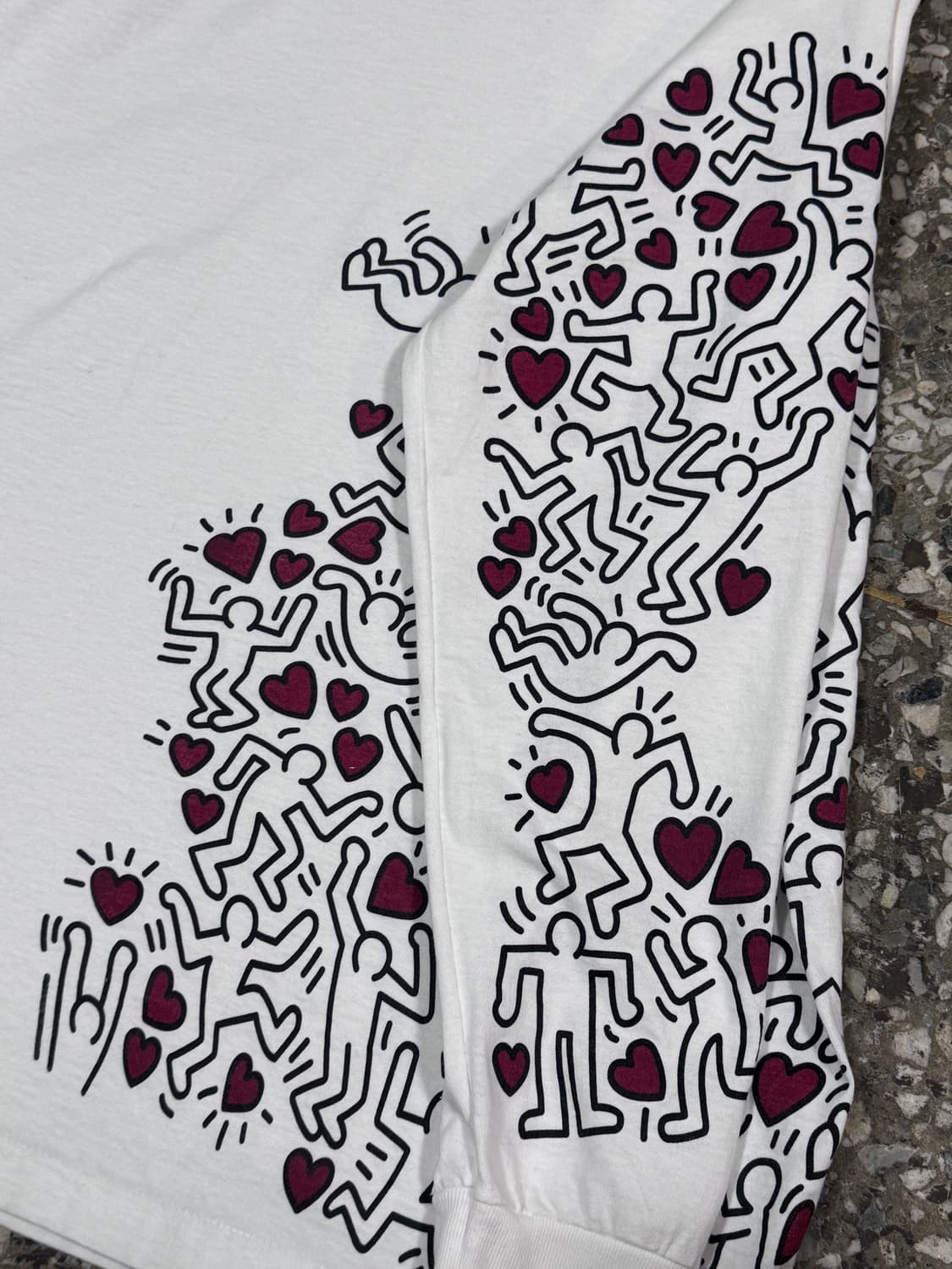 빈티지 90s 키스해링 ‘MANPOWER' 아트 티 롱슬리브 상품이미지4