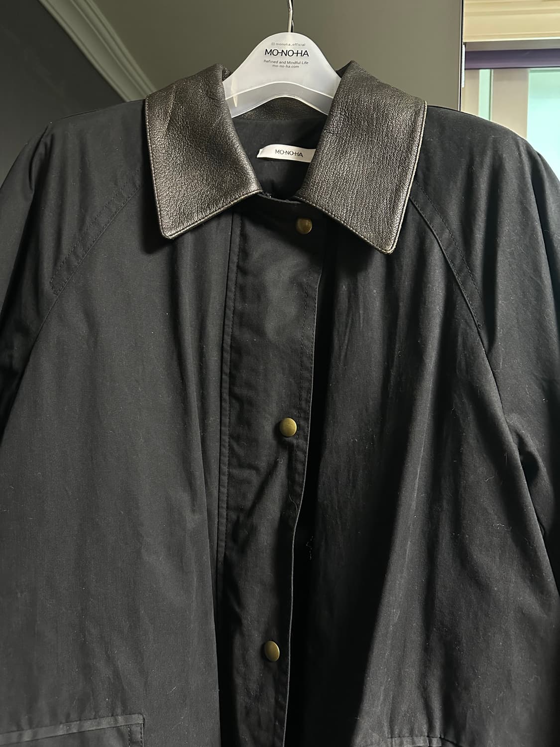 모노하 코티드 코튼 워크자켓 블랙 상품이미지3