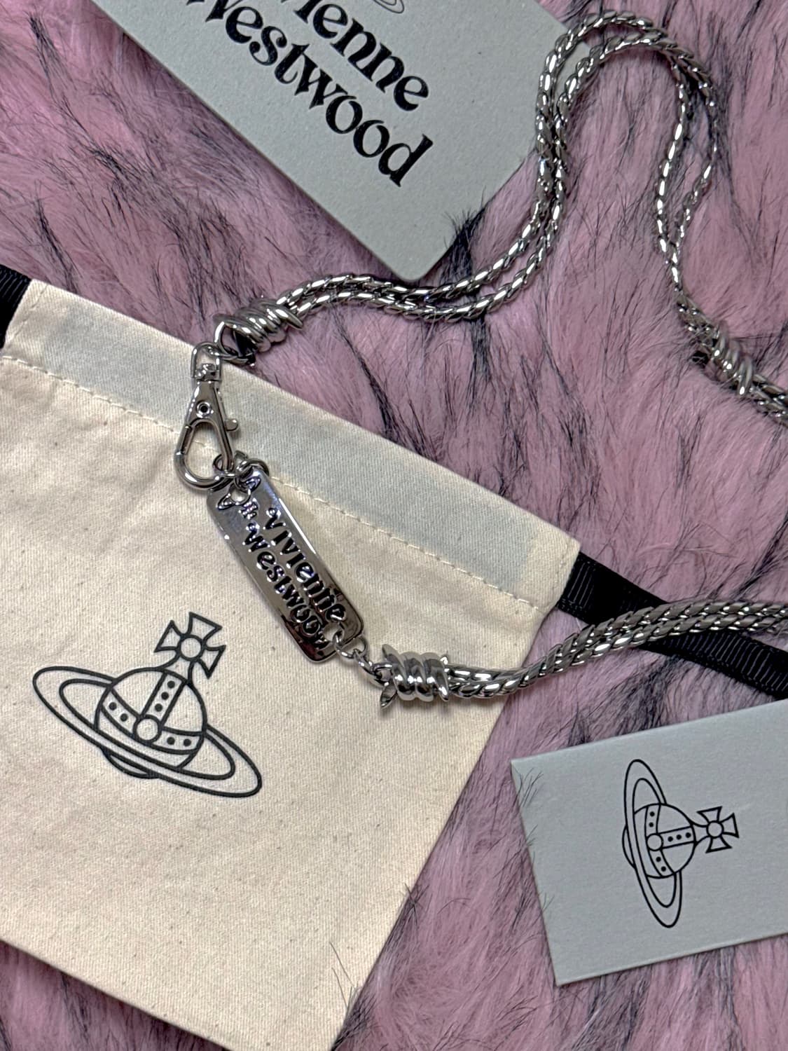 비비안웨스트우드 남녀공용 체인 로프 초커 로고 목걸이 오네갸루 펑크 상품이미지5