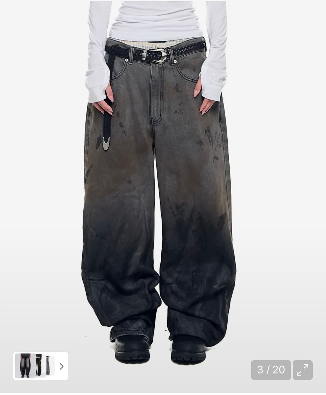 아캄 Dirty Gradation Denim Pants (Gray) 상품이미지2