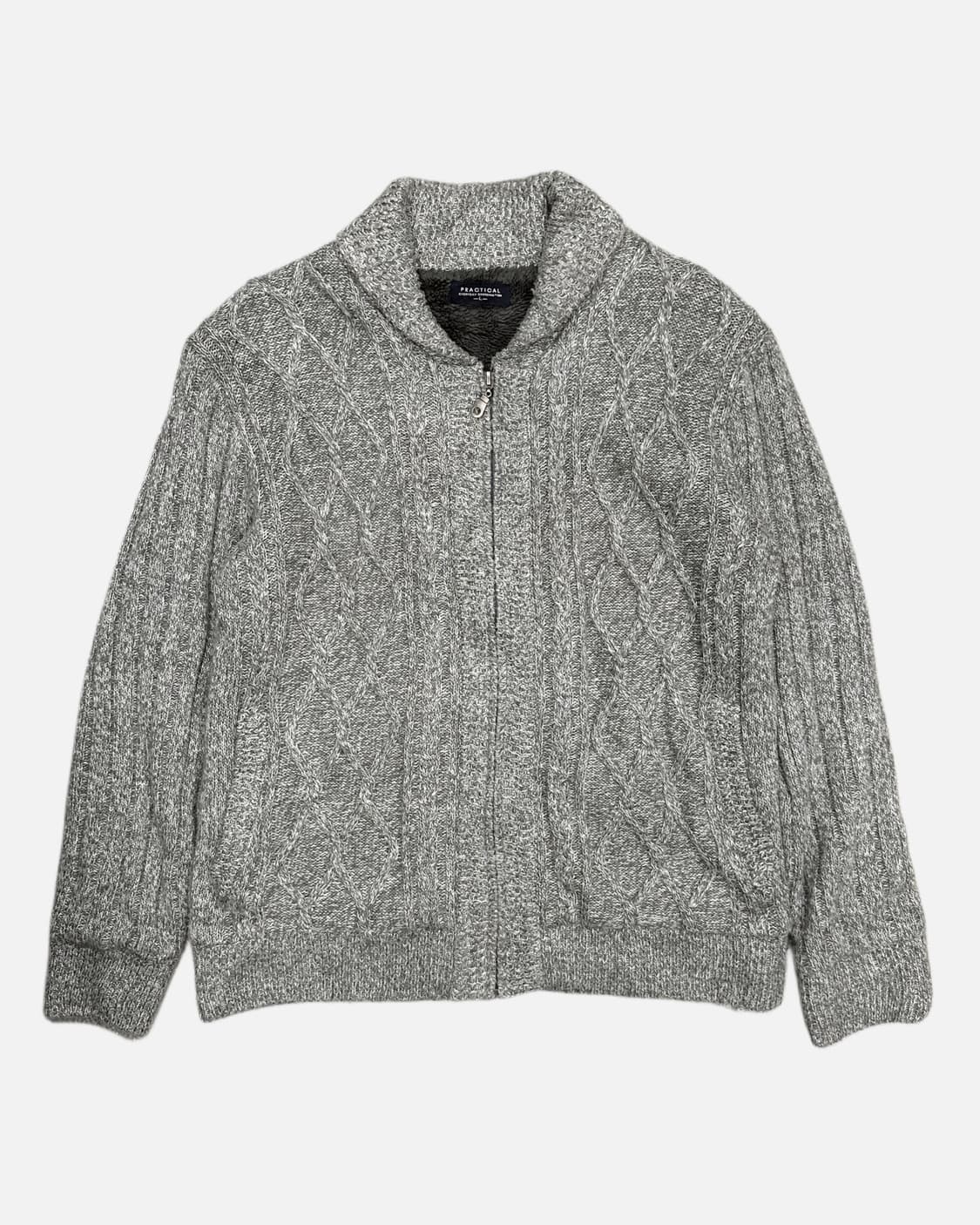 fur lining knit zip-up 상품이미지1