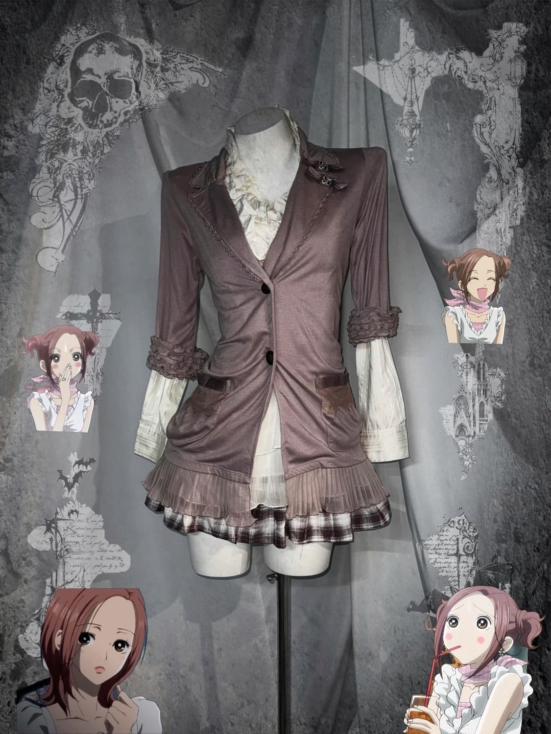 엑시즈팜 히메갸루 하치깔 뮤트핑크 니혼진 코디세트  상품이미지1